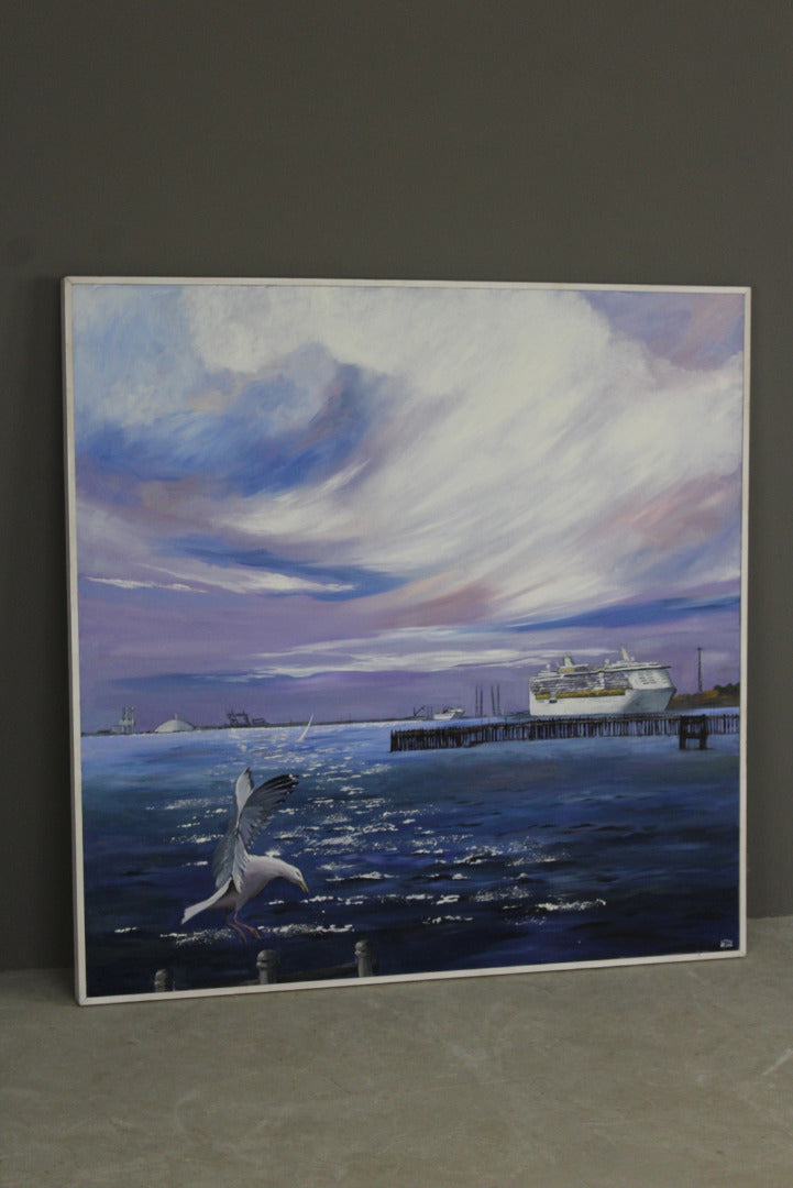 Large Seascape Oil Painting - Kernow Furniture