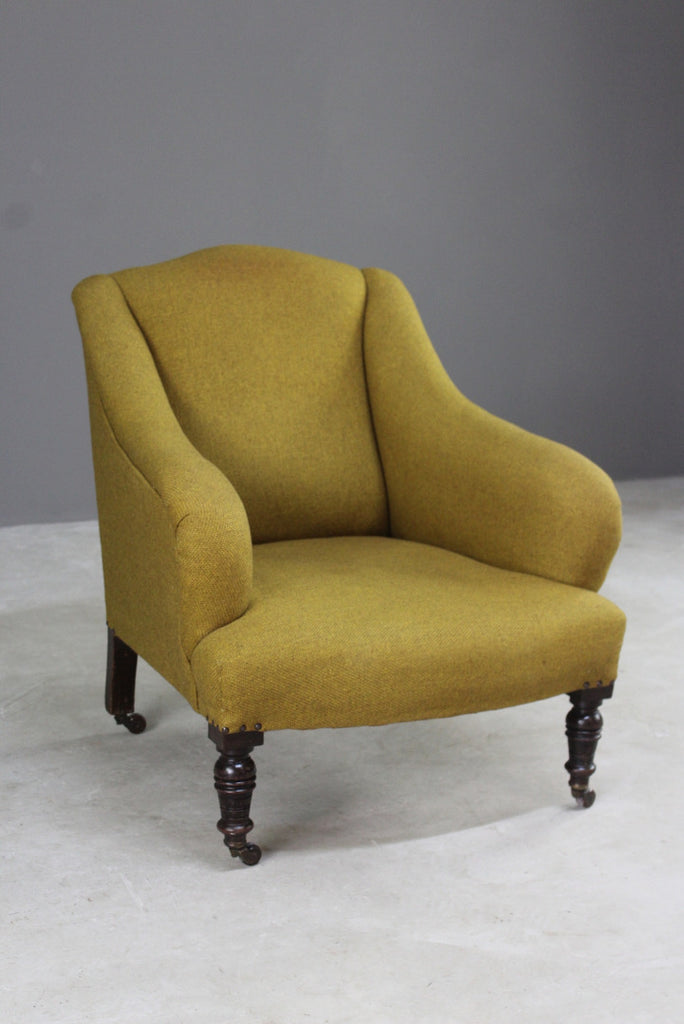 Antique Edwardian Upholstered Armchair - Kernow Furniture