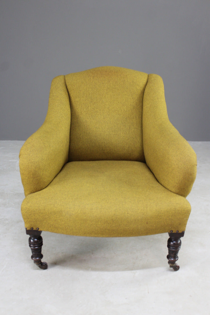 Antique Edwardian Upholstered Armchair - Kernow Furniture