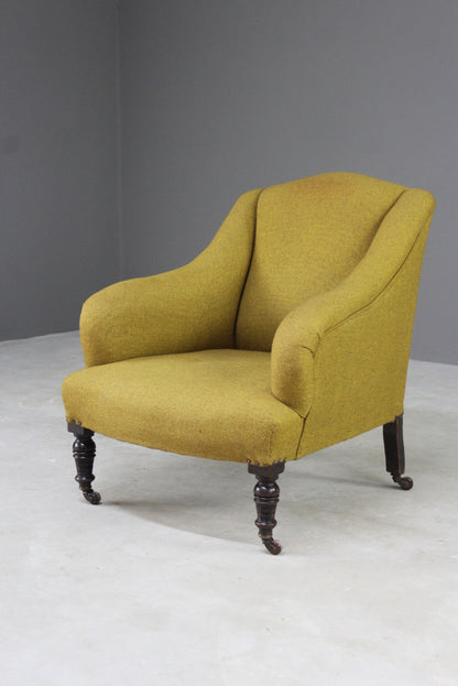 Antique Edwardian Upholstered Armchair - Kernow Furniture