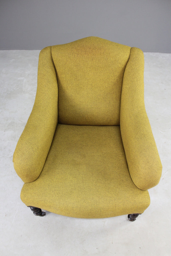 Antique Edwardian Upholstered Armchair - Kernow Furniture