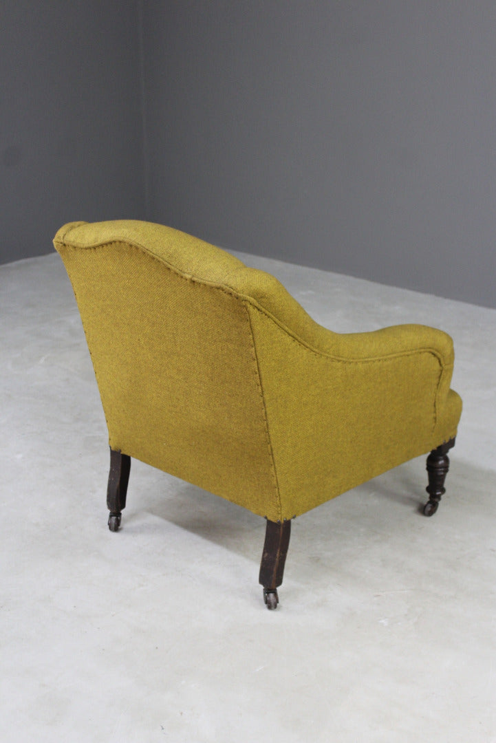 Antique Edwardian Upholstered Armchair - Kernow Furniture