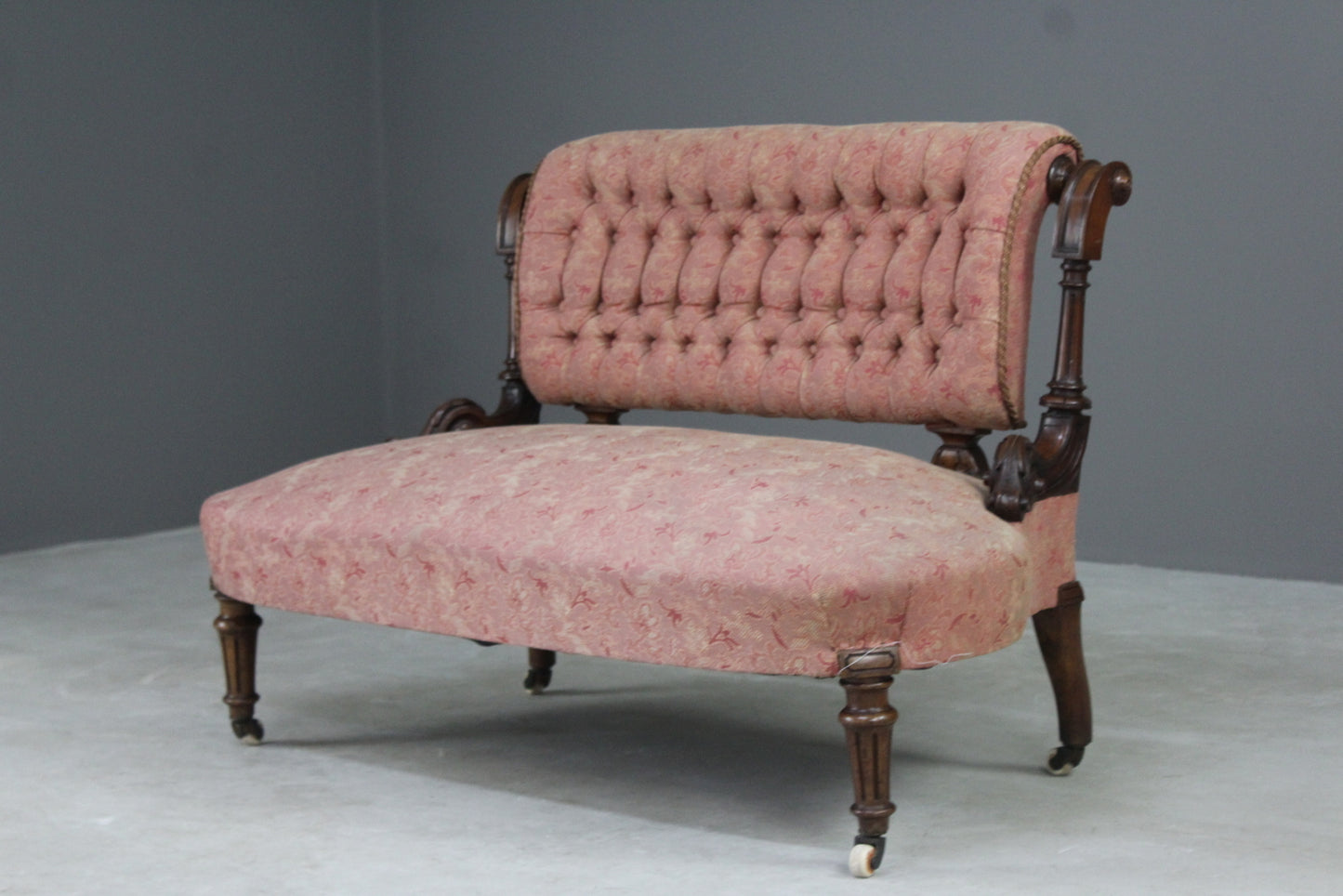 Victorian Button Back Small Sofa - Kernow Furniture