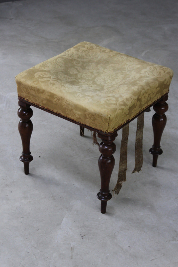 Antique Mahogany Square Stool - Kernow Furniture