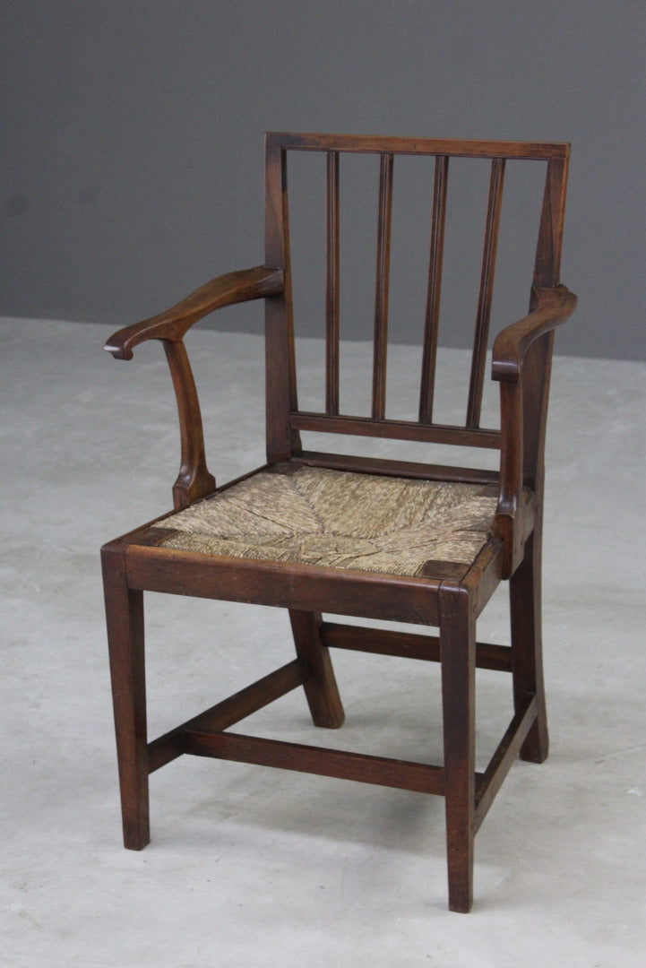 Georgian Rush Carver Chair - Kernow Furniture