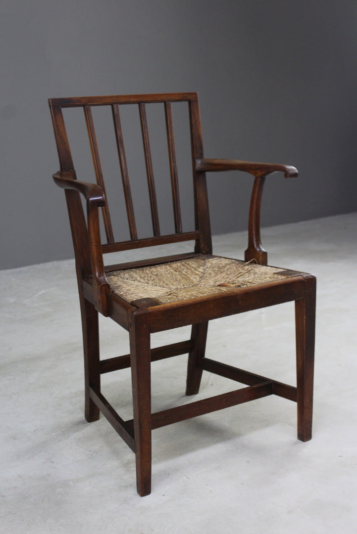 Georgian Rush Carver Chair - Kernow Furniture