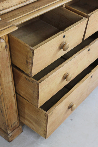 Continental Stripped Pine Glazed Dresser - Kernow Furniture