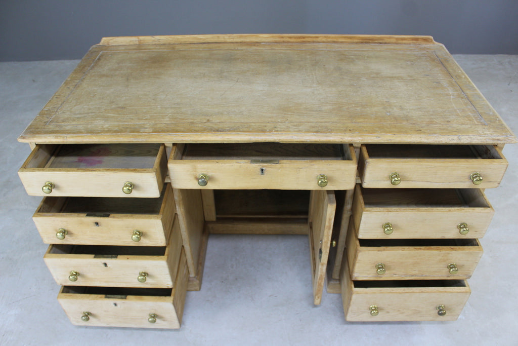 Antique Pine Desk - Kernow Furniture