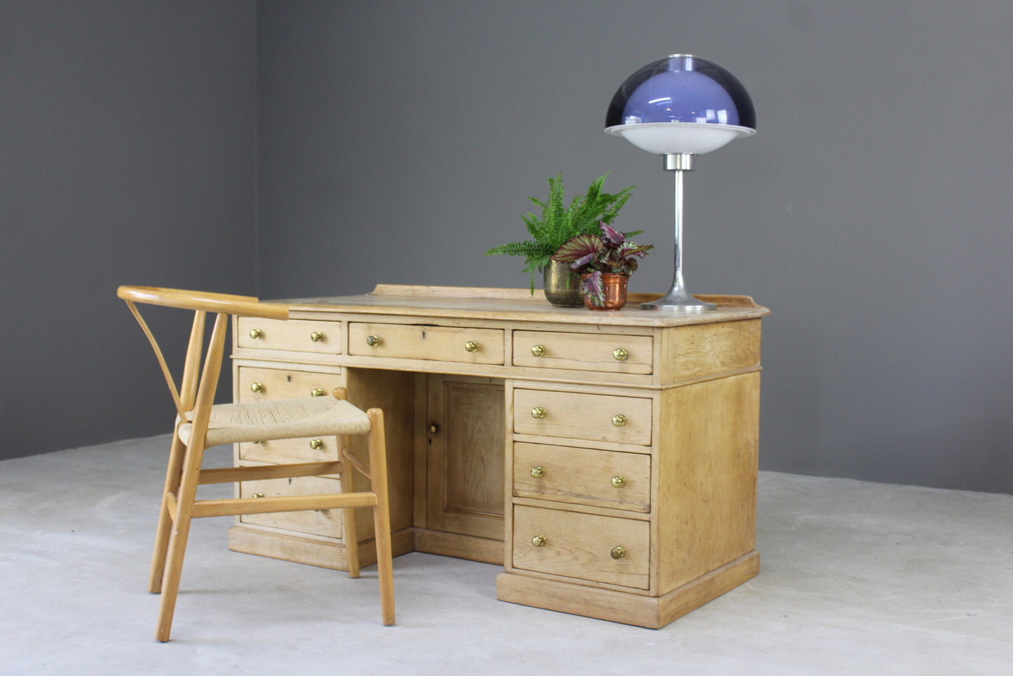 Antique Pine Desk - Kernow Furniture