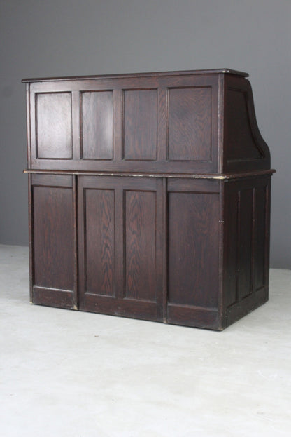 Antique Oak Tambour Roll Top Desk - Kernow Furniture