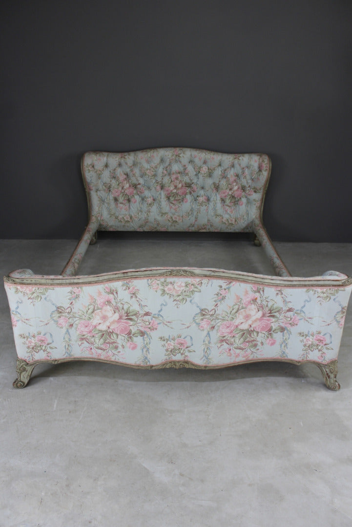 French Floral Upholstered Corbeille Bed Frame - Kernow Furniture