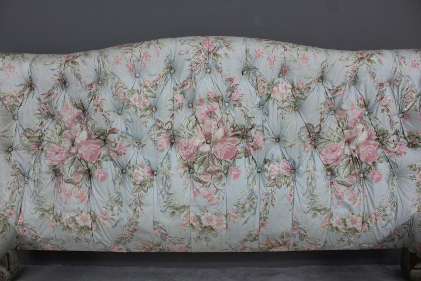 French Floral Upholstered Corbeille Bed Frame - Kernow Furniture