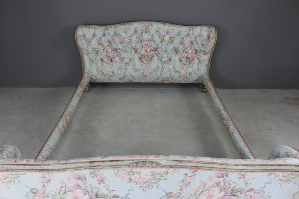French Floral Upholstered Corbeille Bed Frame - Kernow Furniture