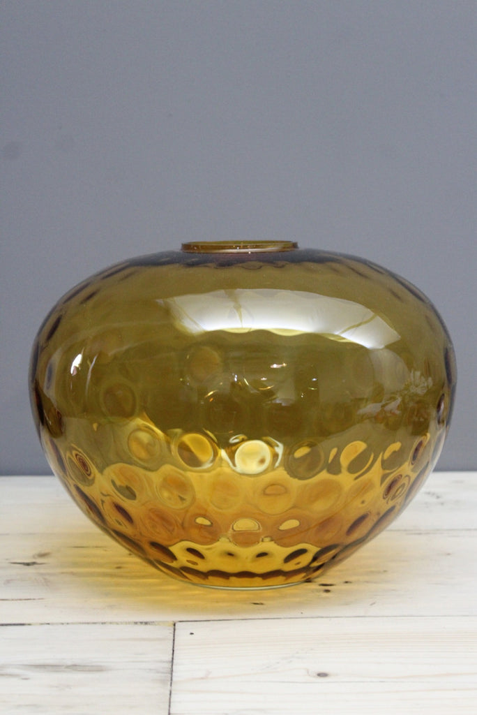 Large Retro Amber Glass Lamp Shade - Kernow Furniture