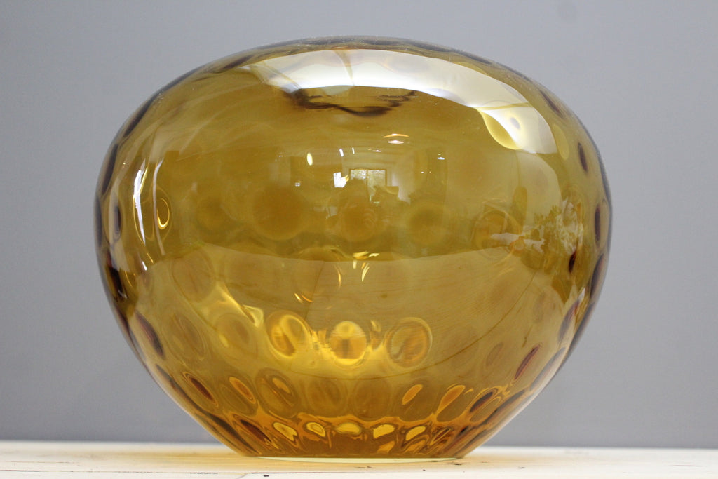 Large Retro Amber Glass Lamp Shade - Kernow Furniture