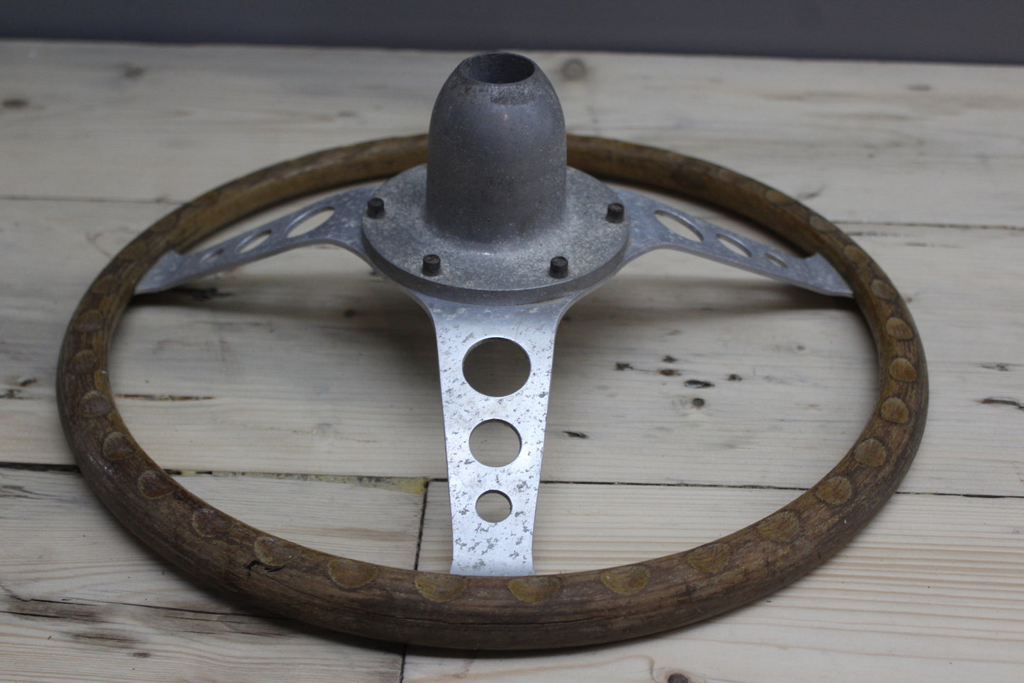 Vintage Styla Wooden Steering Wheel - Kernow Furniture