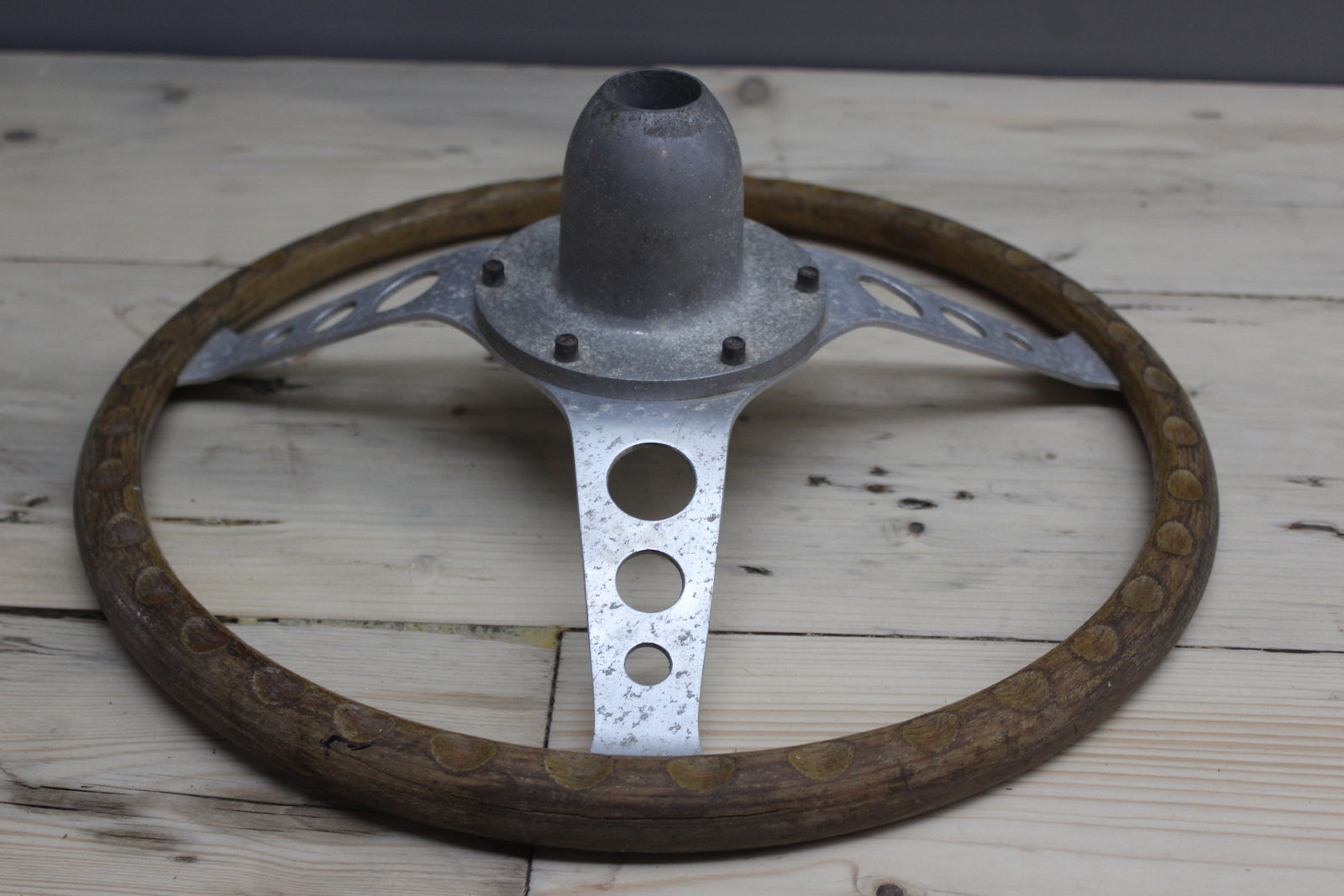 Vintage Styla Wooden Steering Wheel - Kernow Furniture