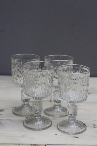 Set 4 Vintage Ravenhead Sieasta Wine Glasses - Kernow Furniture