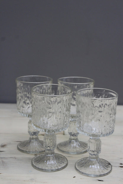 Set 4 Vintage Ravenhead Sieasta Wine Glasses - Kernow Furniture