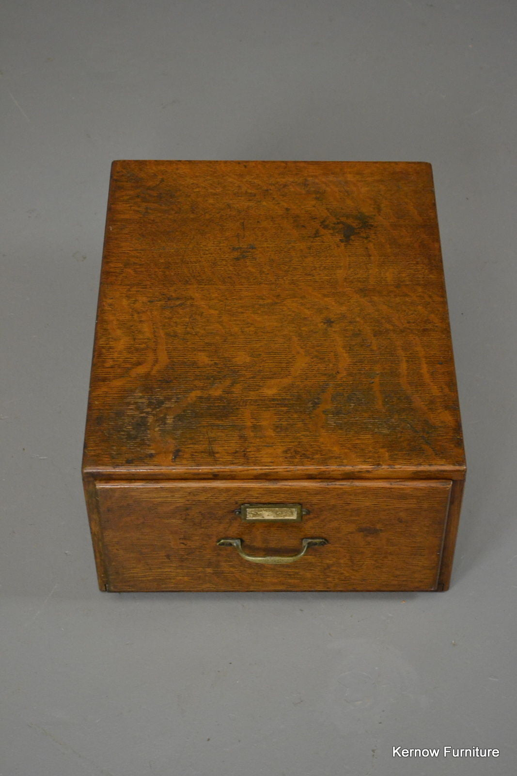 Early 20th Century Oak Filing Index Desk Top Drawer - Kernow Furniture