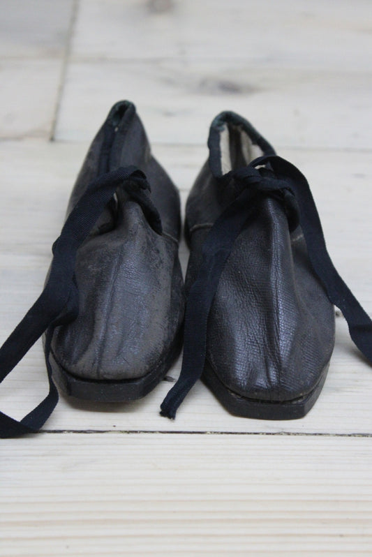 Pair Vintage Hand Made Childrens Shoes - Kernow Furniture