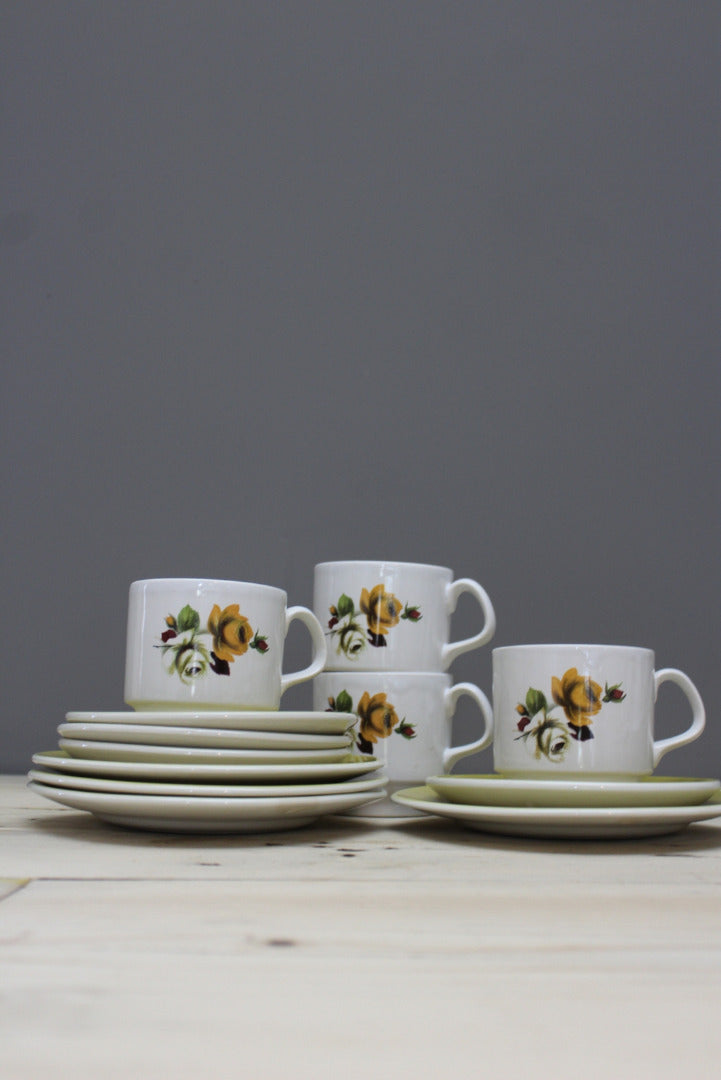 Retro Mustard Floral Tea Set - Kernow Furniture