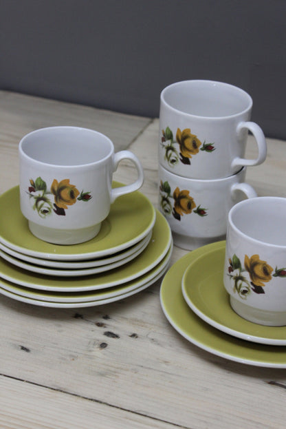 Retro Mustard Floral Tea Set - Kernow Furniture