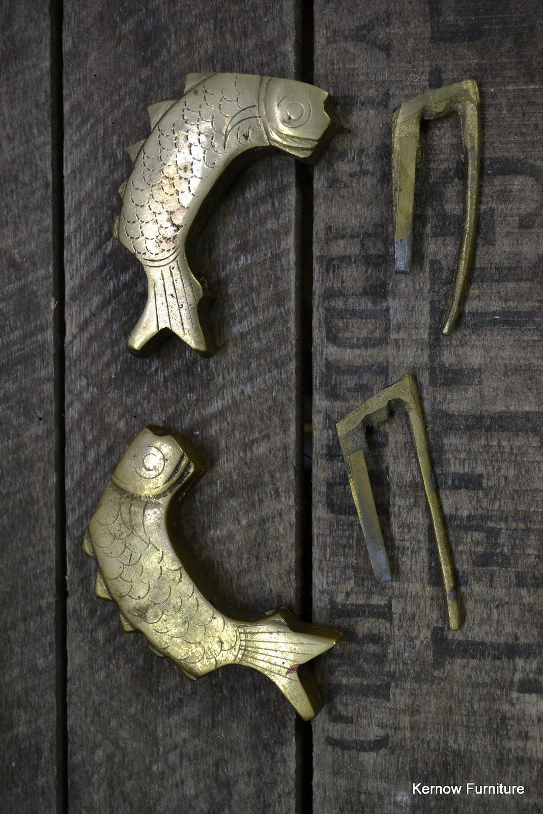 Pair Oriental Fish Brass Padlock - Kernow Furniture