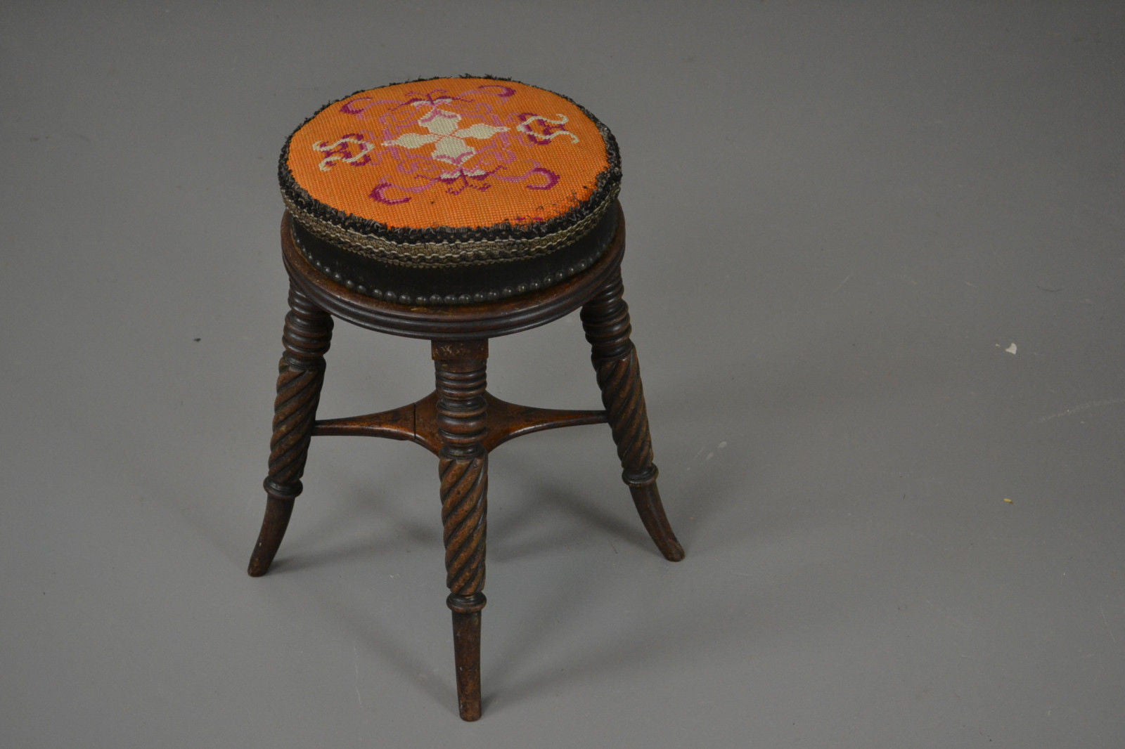 19th Century Mahogany Adjustable Music Piano Stool - Kernow Furniture