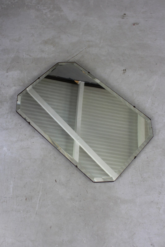 Large Vintage Frameless Mirror - Kernow Furniture