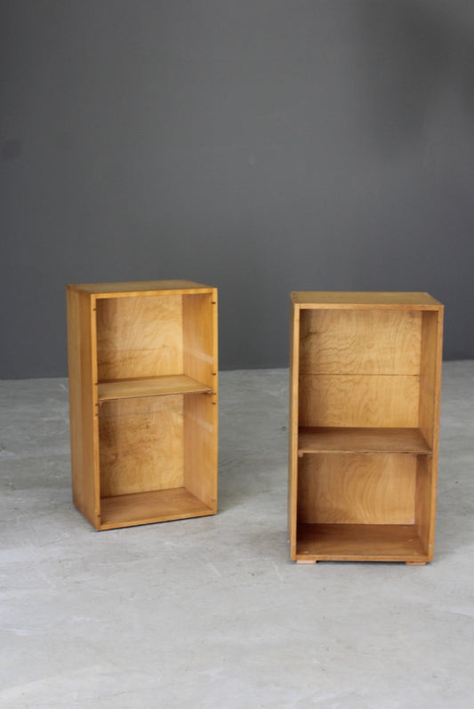 Pair Retro Beech Shelves - Kernow Furniture