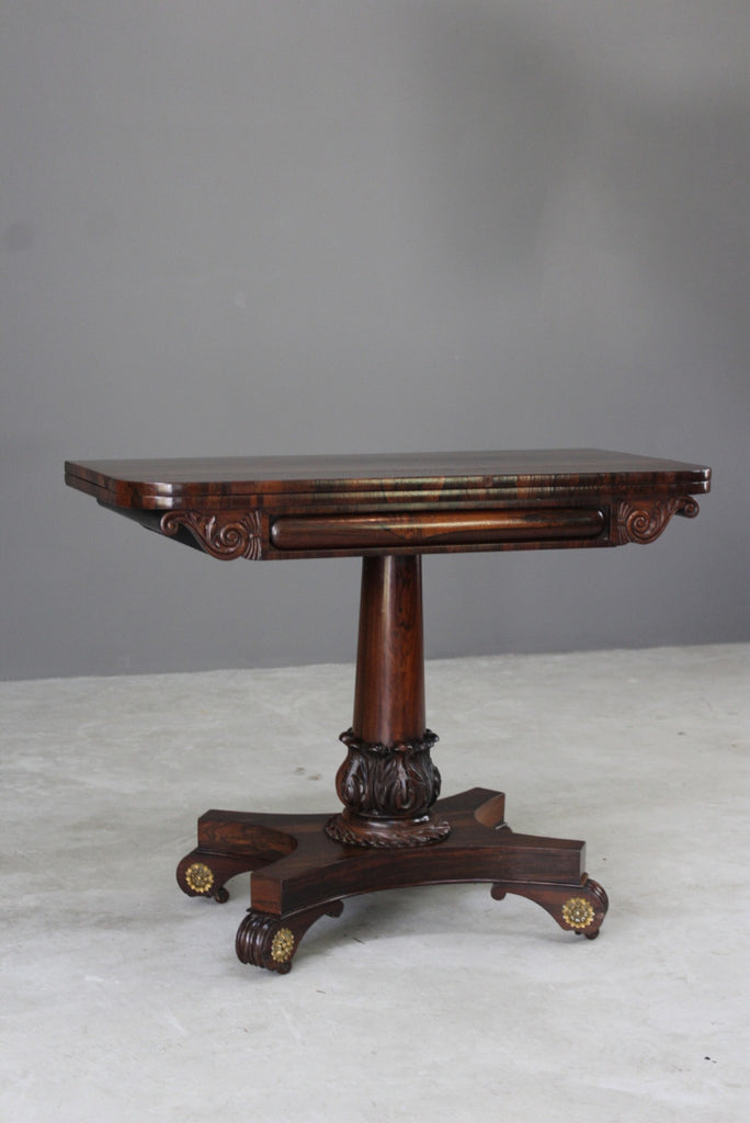 Antique Victorian Rosewood Card Table - Kernow Furniture