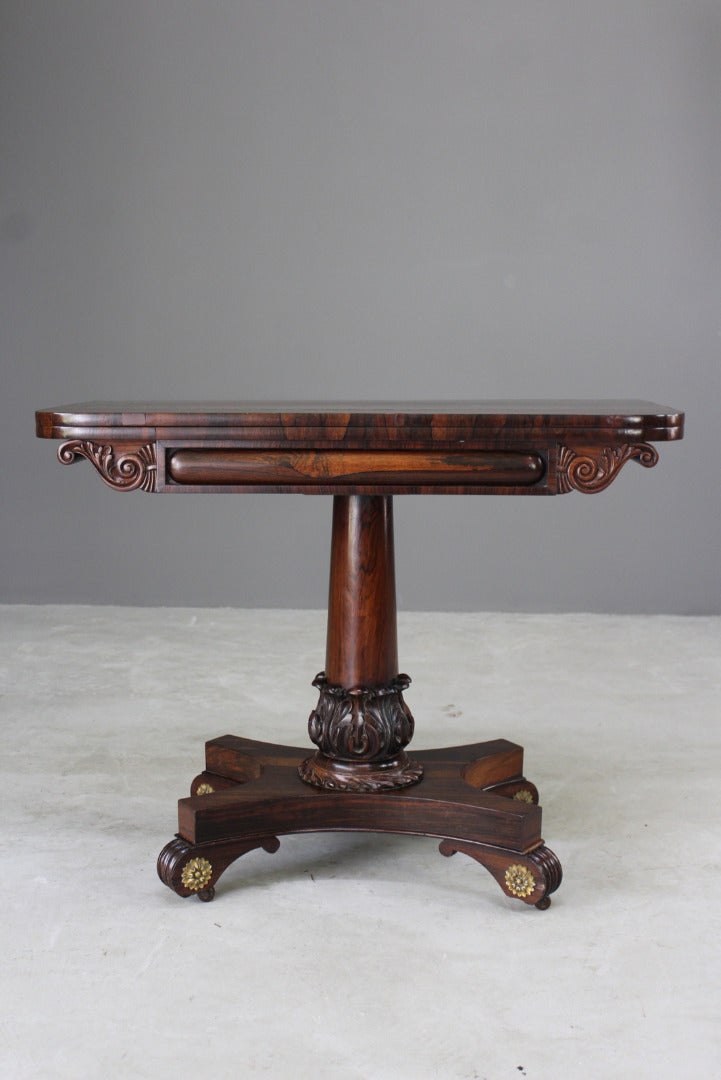 Antique Victorian Rosewood Card Table - Kernow Furniture