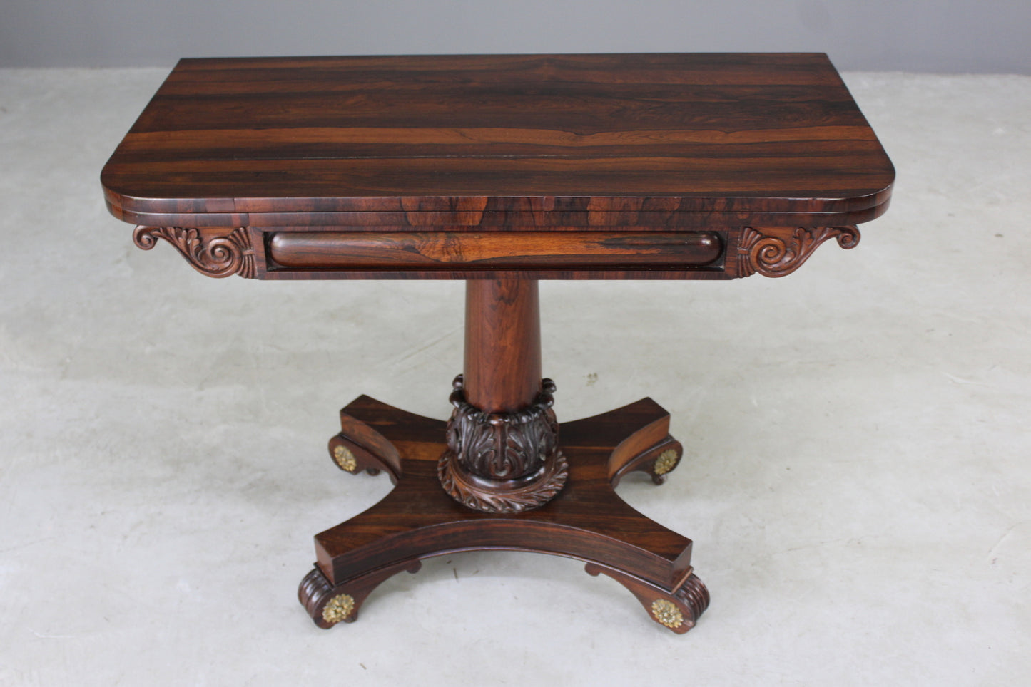 Antique Victorian Rosewood Card Table - Kernow Furniture