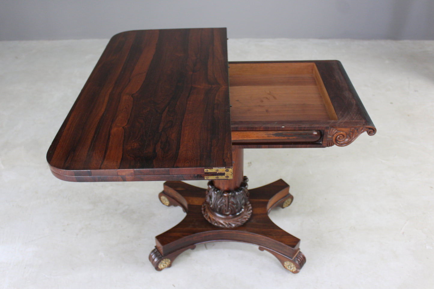 Antique Victorian Rosewood Card Table - Kernow Furniture