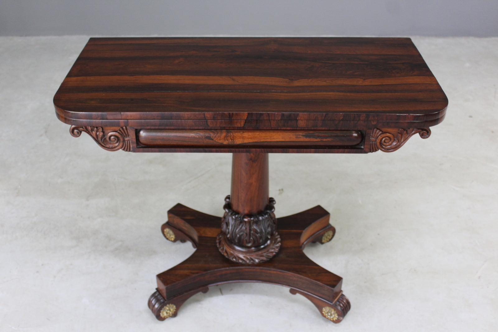 Antique Victorian Rosewood Card Table - Kernow Furniture