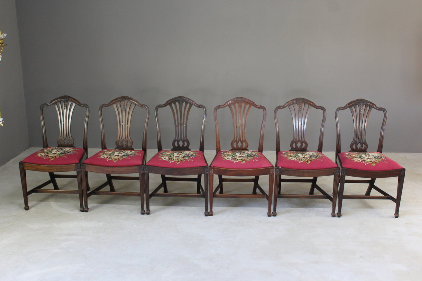 Set 6 Mahogany Chippendale Style Dining Chairs - Kernow Furniture