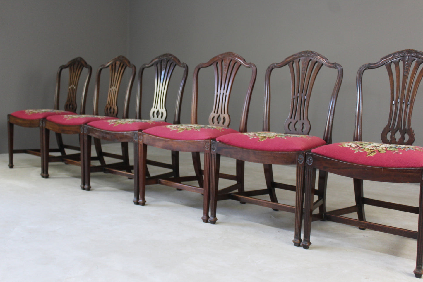 Set 6 Mahogany Chippendale Style Dining Chairs - Kernow Furniture