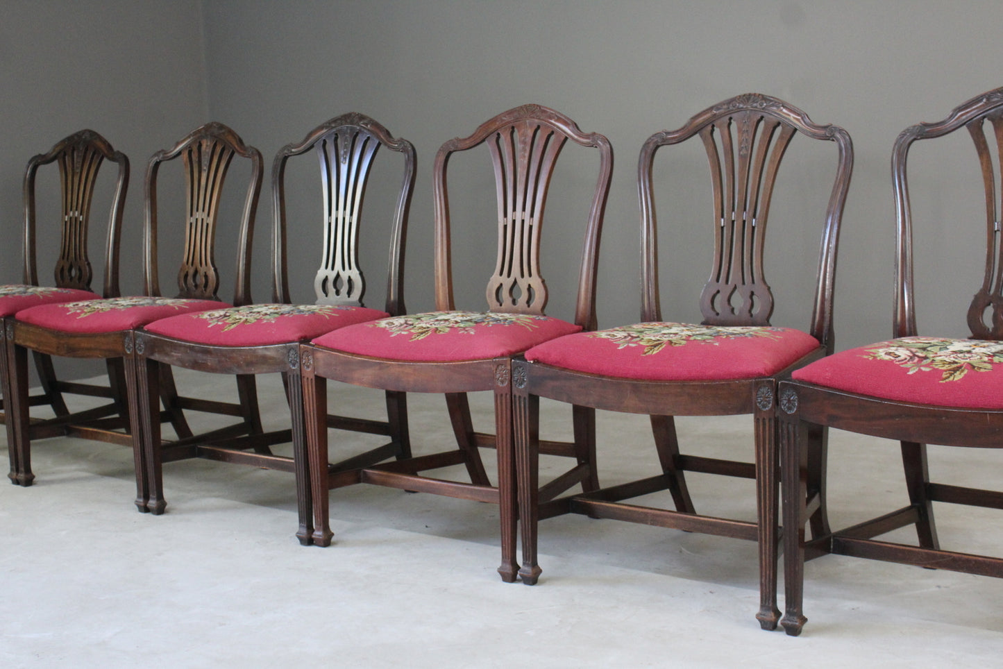 Set 6 Mahogany Chippendale Style Dining Chairs - Kernow Furniture