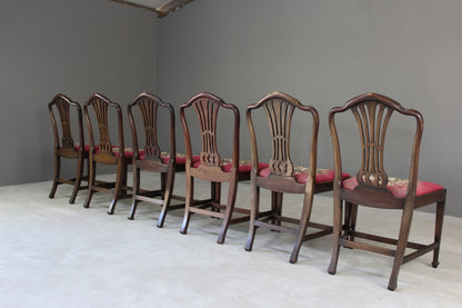 Set 6 Mahogany Chippendale Style Dining Chairs - Kernow Furniture