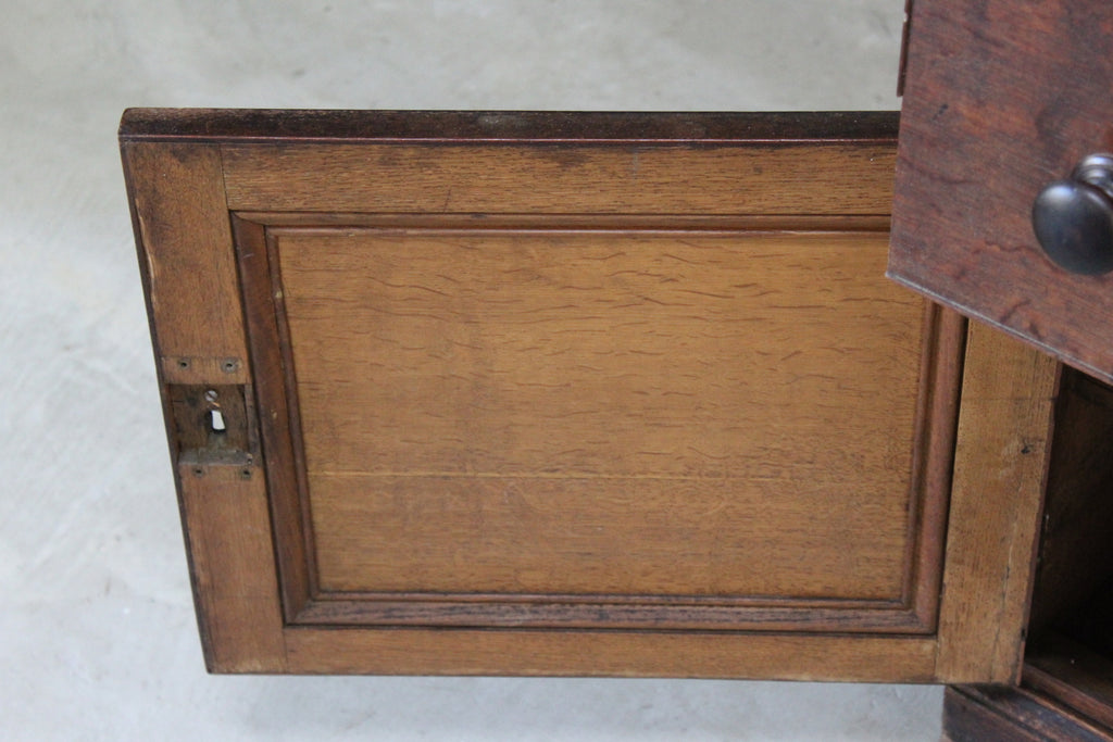 Pair Antique Oak Pedestals - Kernow Furniture