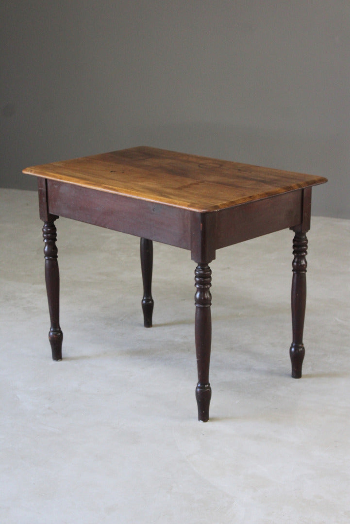 Antique Rustic Mahogany & Pine Small Table - Kernow Furniture