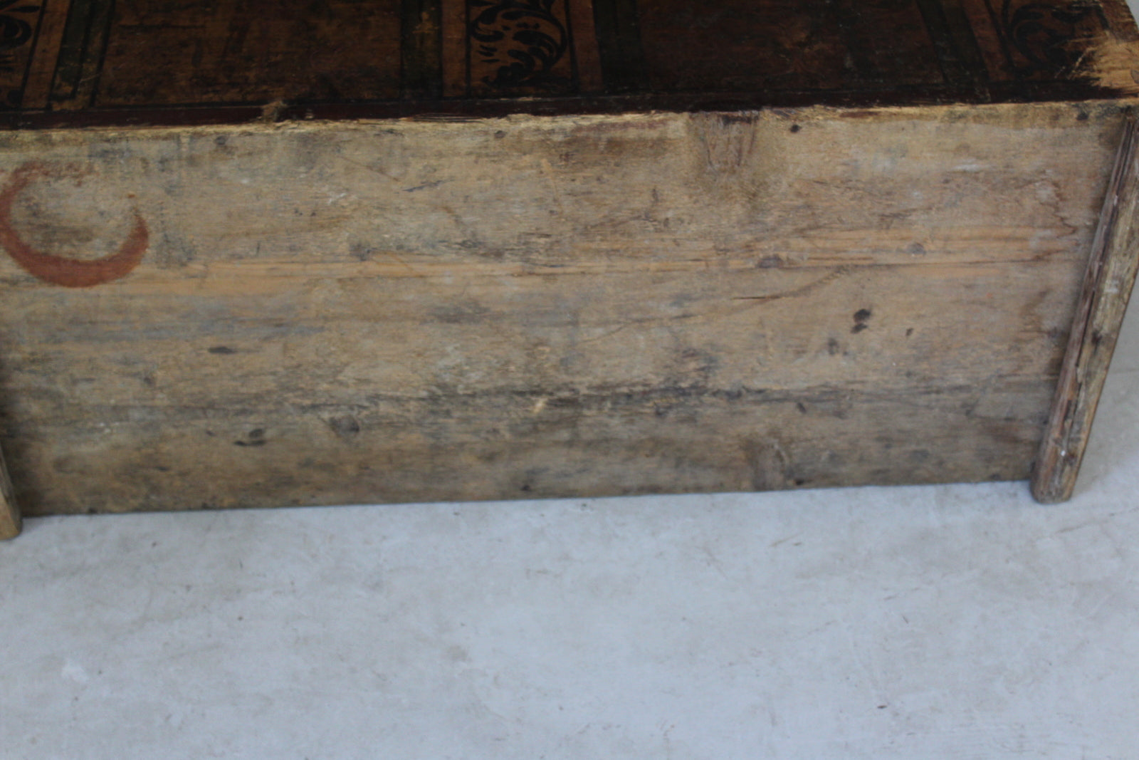 Antique Italian Painted Pine Trunk - Kernow Furniture