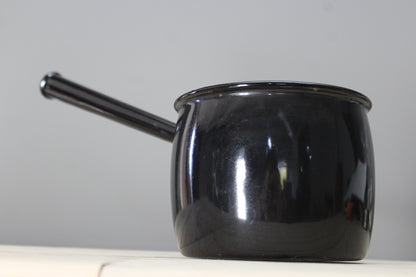 Vintage Black Enamel Saucepan - Kernow Furniture