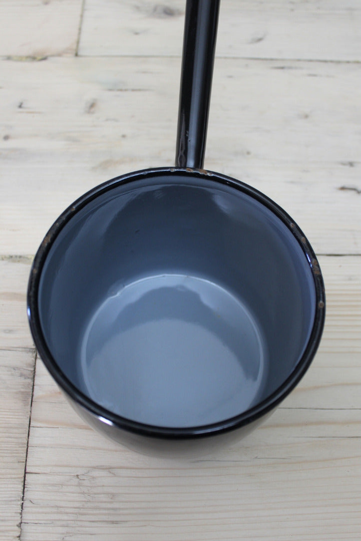 Vintage Black Enamel Saucepan - Kernow Furniture