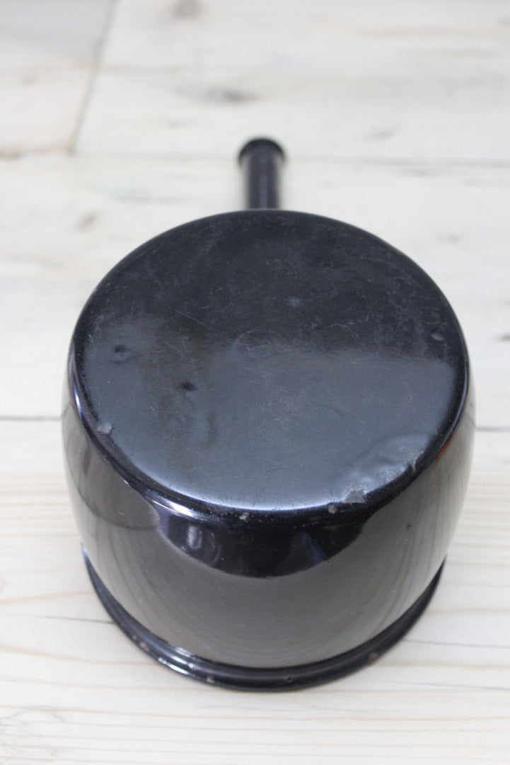 Vintage Black Enamel Saucepan - Kernow Furniture