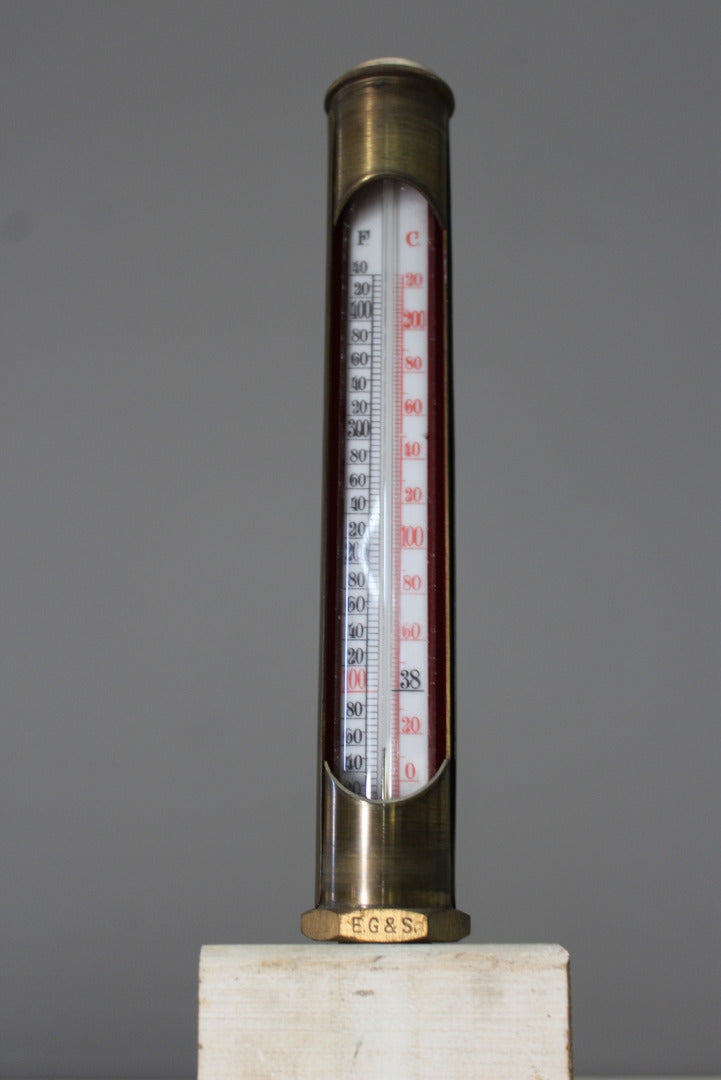 Large Brass Steam Thermometer - Kernow Furniture