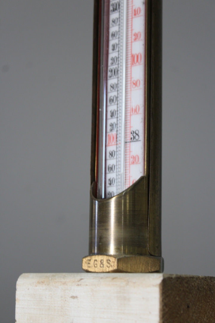 Large Brass Steam Thermometer - Kernow Furniture