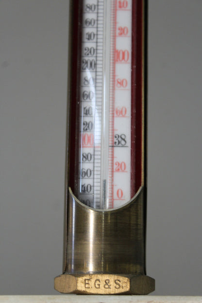 Large Brass Steam Thermometer - Kernow Furniture