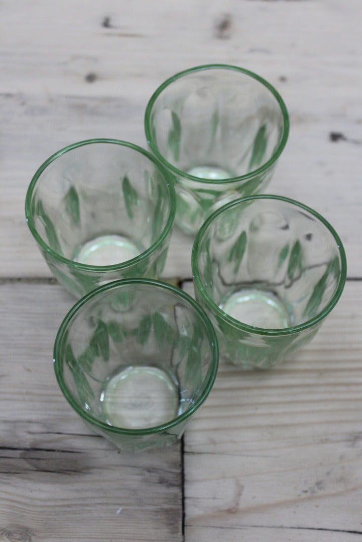 4 Vintage Small Water Glasses - Kernow Furniture